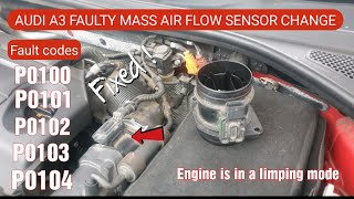 Audi A3 Faulty Mass Air Flow Sensor Replaced Due to the Engine Running in a Limp Mode.