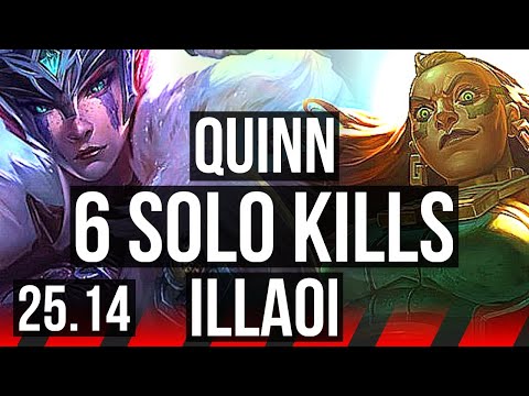 QUINN vs ILLAOI (TOP) | 6 solo kills, Godlike, 14/3/3 | KR Diamond | 25.14