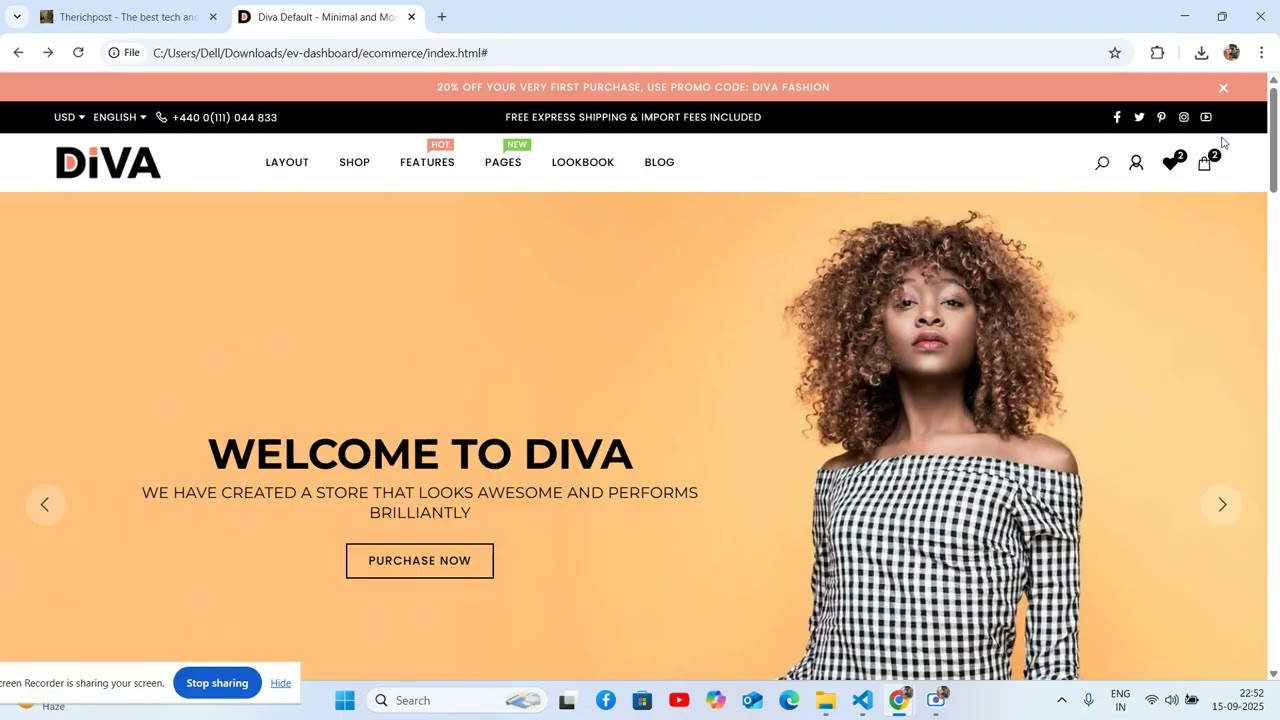 Bootstrap 5 FREE ECOMMERCE Website Template