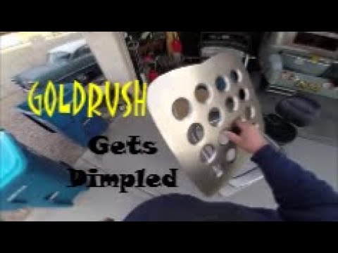 Gold Rush 1927 T coupe custom grill. Hotrod dimple die action