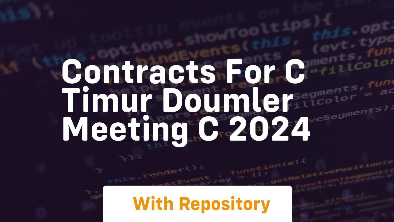 Contracts for c timur doumler meeting c 2024