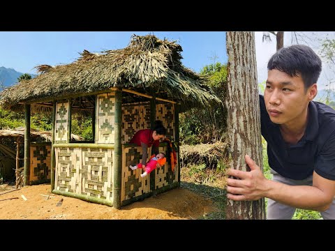 14-Year-Old Single Mother - Building A Warm Bamboo House Alone In 10 Days, Homeless Mother