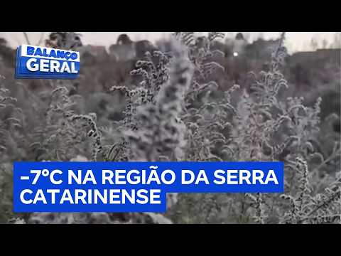 Serra Catarinense registra -7°C e amanhece coberta por forte geada