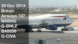 preview picture of video 'British Airways 747  G-BNLZ BA0042 & G-CIVA BA0058 aircrafts CPT-LHR'