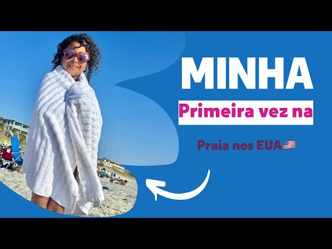 MINHA PRIMEIRA VEZ NA PRAIA NOS ESTADOS UNIDOS😍☀️🇺🇸