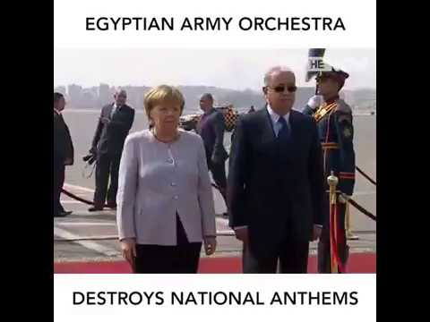 Egyptian army orchestra destroys national anthems