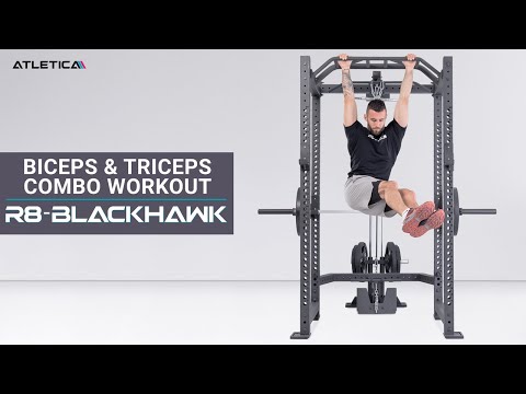Biceps and triceps combo. ATLETICA Studio-quality fitness equipment - Power Racks R8 - BlackHawk