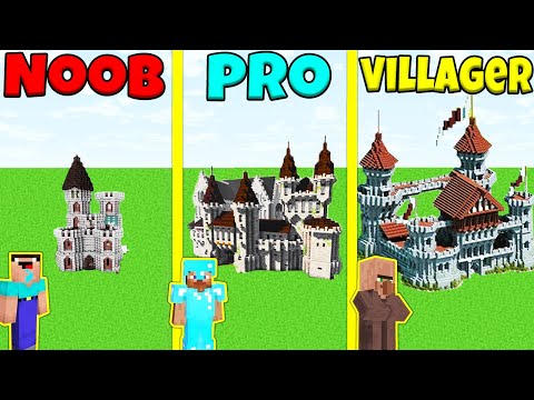 TEN - Minecraft Animations - Minecraft Battle: NOOB vs PRO vs VILLAGER: MEDIEVAL CASTLE BUILD CHALLENGE / Animation