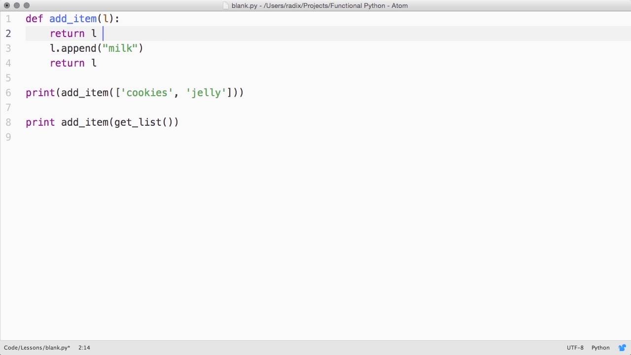 Functional Programming with Python | Modifying Data Structures
