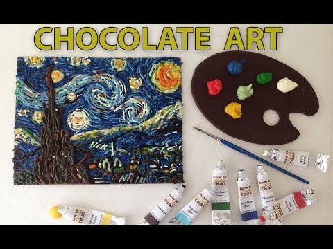 VAN GOGH CHOCOLATEペイントの星降る夜 スピードペイント HOW TO COOK THAT アン・リアドン (VAN GOGH Starry night in CHOCOLATE paint Speed Painting HOW TO COOK THAT Ann Reardon)
