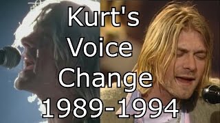 Nirvana - About A Girl - Kurt&#39;s Voice Change 1989-1994 (Live Mix)