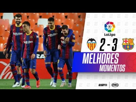 MESSI FAZ GOLAÇO DE FALTA, E BARCELONA VENCE VALENCIA EM JOGO EMOCIONANTE | MELHORES MOMENTOS