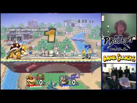 Gimpyfish (Bowser) vs Silent Wolf (Fox) Grand Finals Pt 1 Project M 2.5