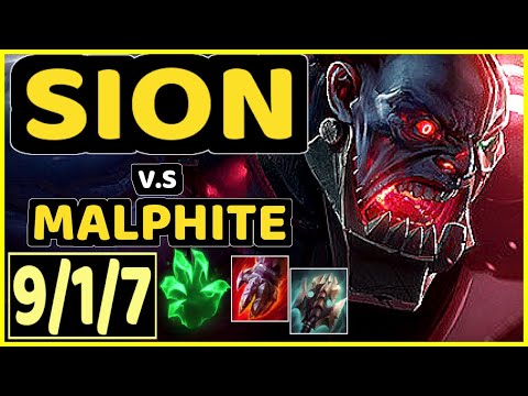 TRUKLAX (SION) vs MALPHITE - 9/1/7 KDA TOP GAMEPLAY - EUW Ranked GRANDMASTER