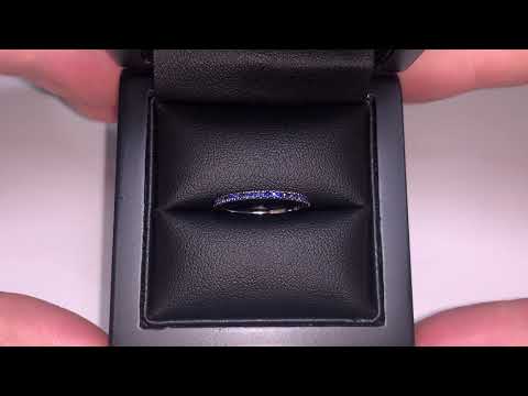 LFBJR0150(BS): Petite Blue Sapphire Full Eternity Ring 0.30ct, 18k White Gold