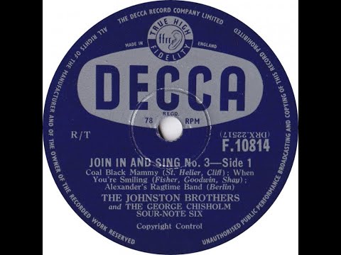 UK New Entry 1956 (185) Johnston Brothers - Join In And Sing No. 3 [Sides 1 & 2]