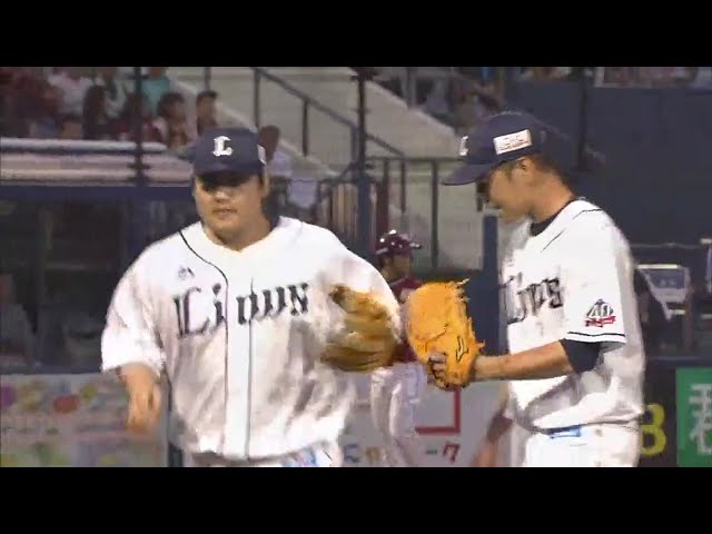 【1回表】出ました!! ライオンズ内野陣がトリプルプレーを完成!! 2018/8/28 L-E