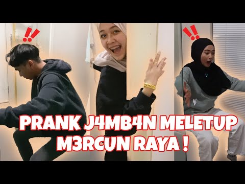 PRANK TERKEJUT JAMBAN MEL3TUP ! M3RCUN RAYA !!