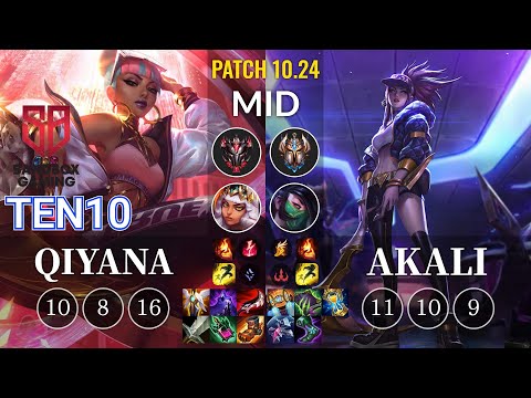 SB Ten10 Qiyana vs Akali Mid - KR Patch 10.24