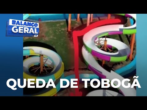 Parque aquático: homem sofre queda de 7 metros ao escorregar de tobogã