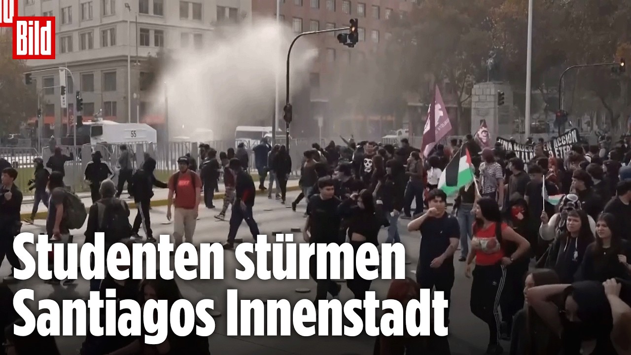 MASSENPROTEST IN CHILE: Tausende Studenten ziehen wütend durch Santiago