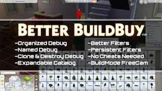 Better BuildBuy: Organized Debug Objects & More! | The Sims 4