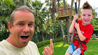 Building a Giant Zipline in Our Backyard!!