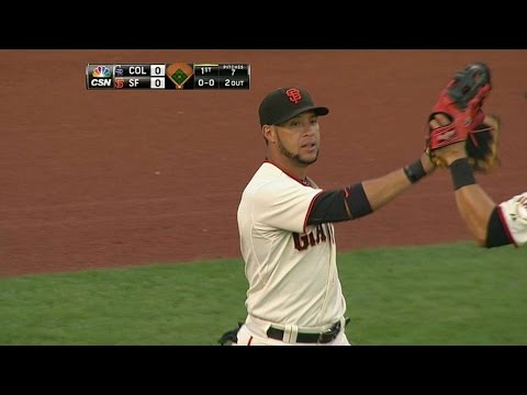 Blanco leaps at the wall to rob Stubbs