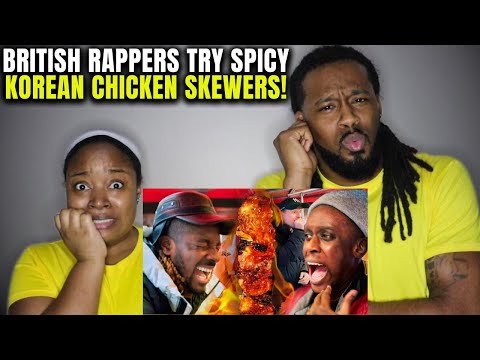 🇰🇷🇬🇧 British Rappers DESTROYED by Spicy Korean Chicken Skewers | The Demouchets REACT