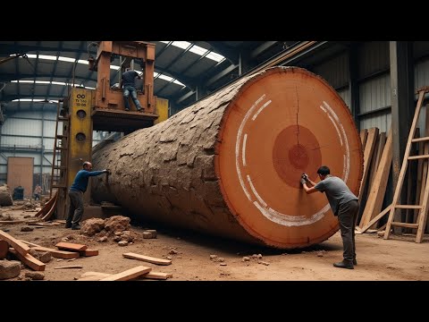 Giant Wood Processing Factory Processes Thousand Year Old Trees | An Amazing Sight, Danger Lurks