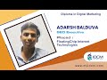 Diploma In Digital Marketing Kick Started Adarsh Balduva S Career Success Story IDCM
