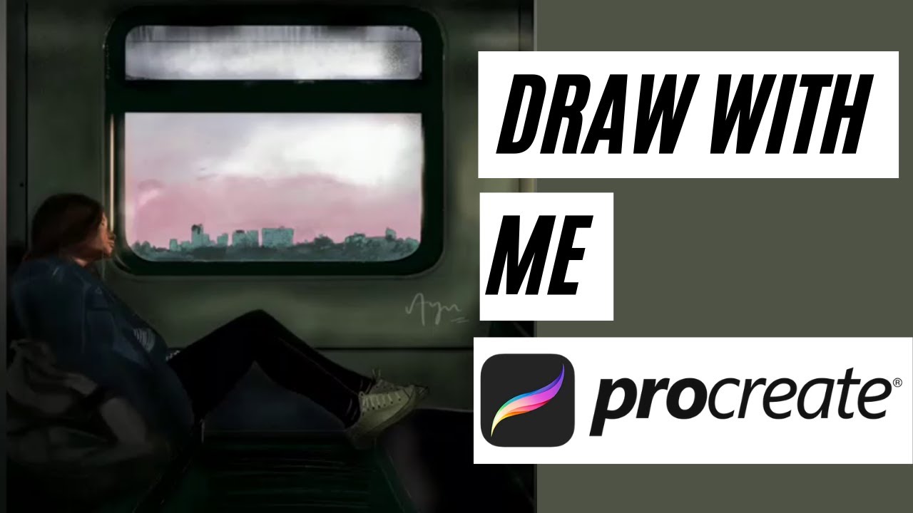 Draw with me || Window Seat in Train || Procreate || Timelapse || Tutorial