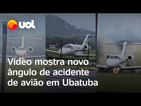 Avião cai em Ubatuba: Vídeo mostra novo ângulo e momento em que avião sai da pista e explode