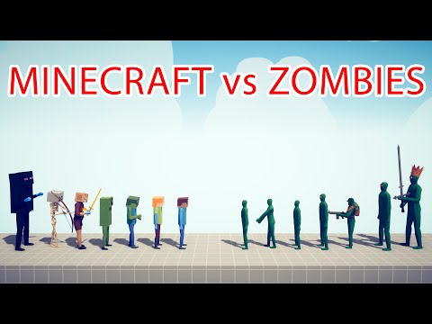 MINECRAFT Team vs ZOMBIES Team - Totally Accurate Battle Simulator TABS