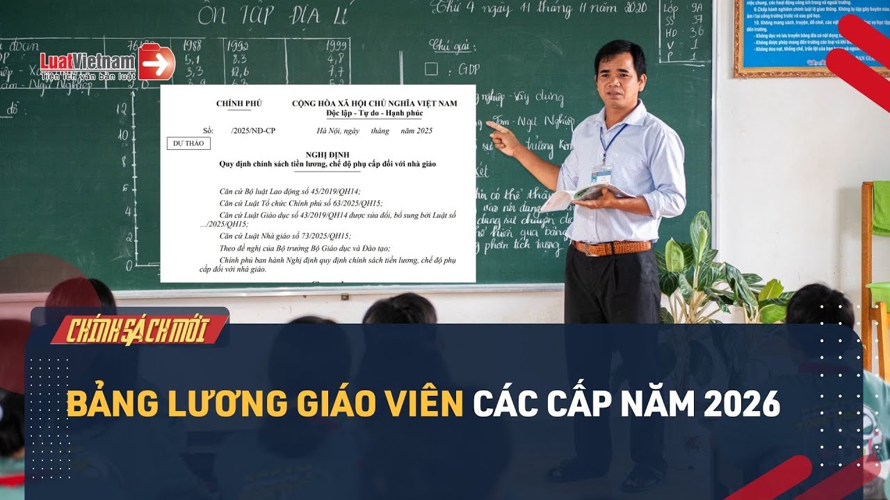 Bảng lương giáo viên các cấp năm 2026