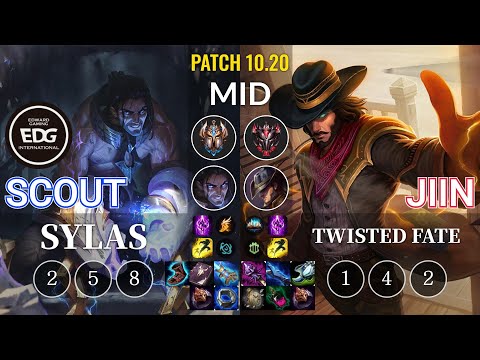 EDG Scout Sylas vs Jiin Twisted Fate Mid - KR Patch 10.20