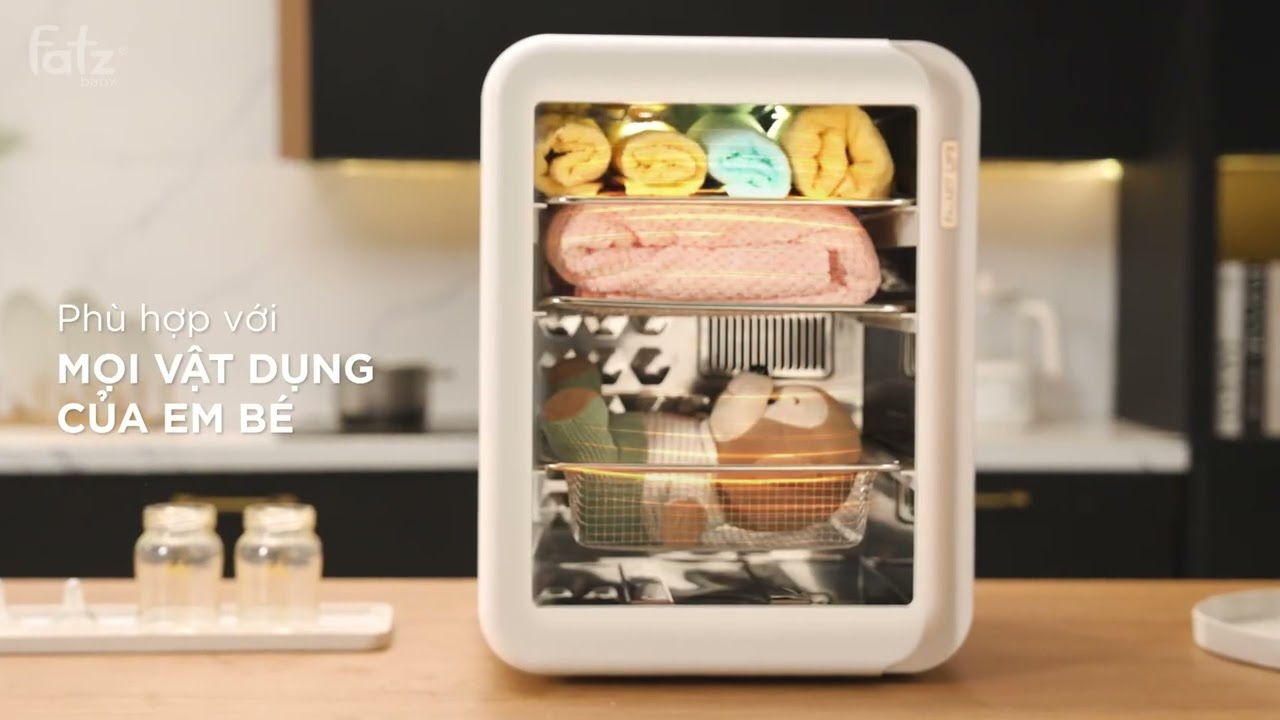 Máy tiệt trùng bình sữa Fatzbaby sấy khô khử mùi UVC-LED công nghệ Anion e-KING 7