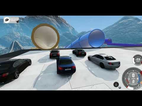 Cars VS Water Slides Parkour #5 -  Crash Beam - BeamNG Drive #beamngdrive