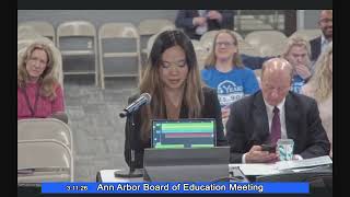 Ann Arbor Public Schools Board of Education Meeting 3/11/26