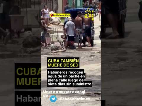 HABANEROS RECOGEN AGUA DE UN BACHE TRAS SIETE DÍAS SIN SUMINISTRO EN SAN MIGUEL DEL PADRÓN