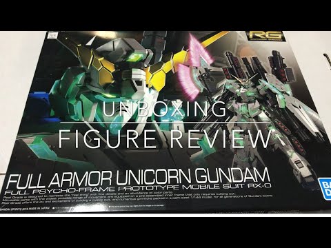 RG Unicorn Gundam Full Armor Unboxing and Figure review 1/144 Real Grade 2018