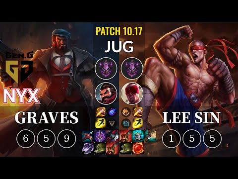 GEN Nyx Graves vs Lee Sin Jungle - KR Patch 10.17