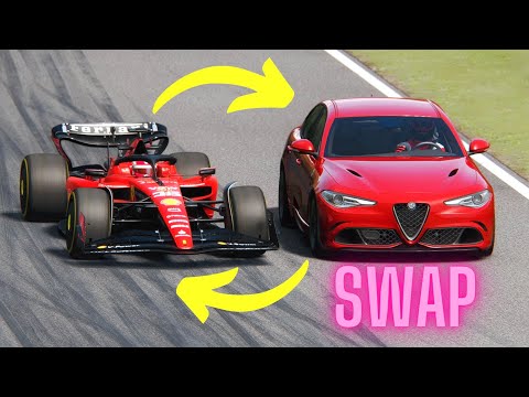 Ferrari F1 2023 SF23 vs Alfa Romeo Giulia Quadrifoglio - SWAP ENGINE - Imola GP