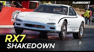 fullBOOST Mazda FD RX7 Project Car - Episode 09 - The RX7 hits the dragstrip