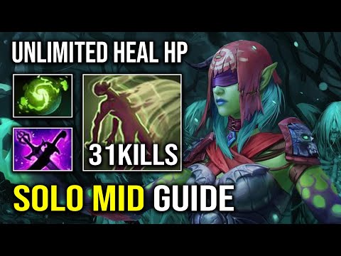 How to Solo Mid Death Prophet in 7 32e with Level 30 Unlimited Heal Spirit Siphon Dota 2