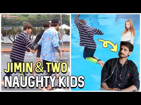 Jimin With Two Naughty Kids - Vkook _ Pakistani reaction #btsarmy #btsmoments #kpop #btsfunnymoments