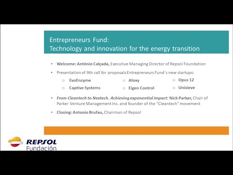 9th Call for proposals Entrepreneurs Fund: Technology and innovation fort he energy transition