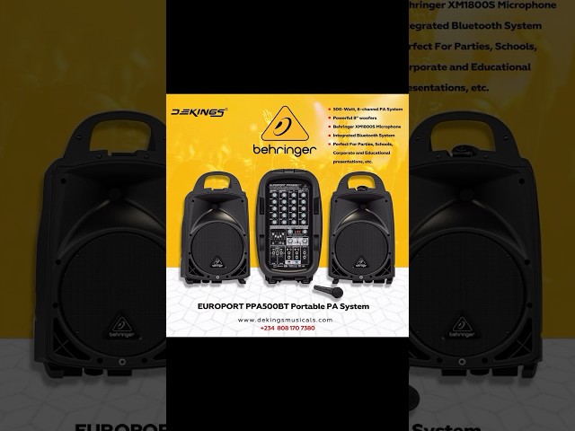 Vídeo relacionado con Behringer EUROPORT EPS500MP3 Sistema de megafonía portátil ultracompacto de 500 vatios y 8 Canales con Reproductor de MP3, reverberación y opción inalámbrica