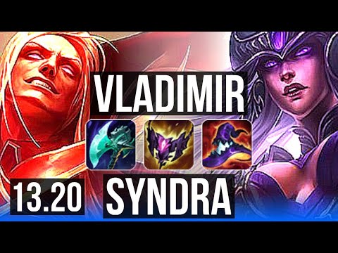 VLADIMIR vs SYNDRA (MID) | Rank 5 Vlad, 600+ games, 5/2/9, 900K mastery | EUW Challenger | 13.20