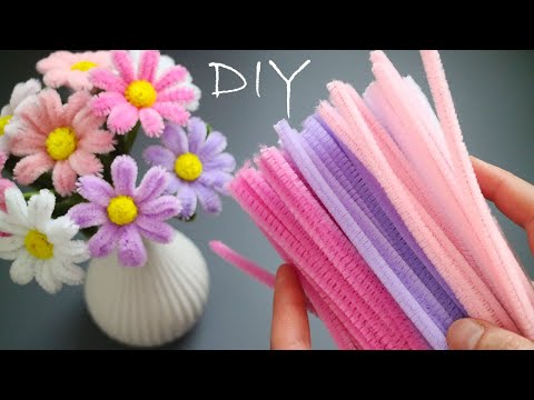 🌺VERY SIMPLE WAY🌺 to make flowers from pipe cleaner